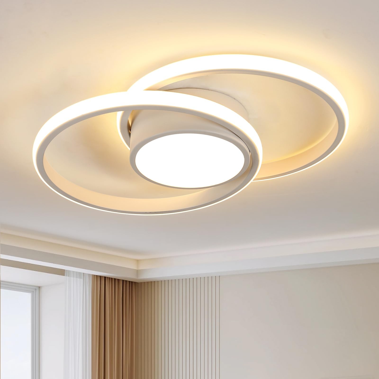 Plafonnier LED 42W blanc luminaire de plafond rond moderne