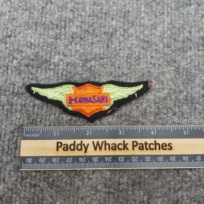 Vintage Kawasaki Patch Wings Motorcycle 70s 80s H6
