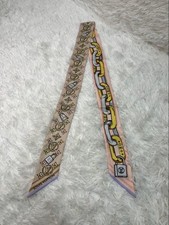 Louis Vuitton Scarf 100% Silk Women's Brown Condition Excellent