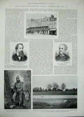 Original alter antiker Druck 1896 Boulogne Burke Cavendish Tynan Dynamite Phoenix