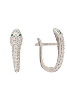 Latelita Schlangen Huggie Creolen Ohrringe Silber 925 Sterlingsilber CZ Weiß