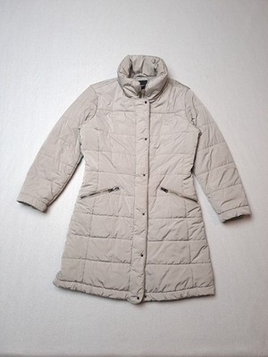 Facit Damen wattierte Longjacke mit Taschen Gr. M beige