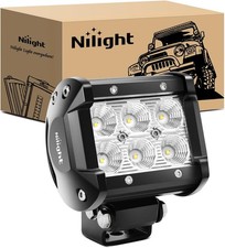 Nilight Led Pods 18W 1260LM Flood Off Road Driving Fog Light Bar Work Lighting f