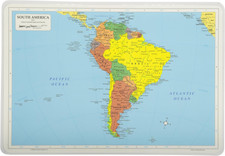 South America Map Placemat, 12 X 17 1/2 Inches