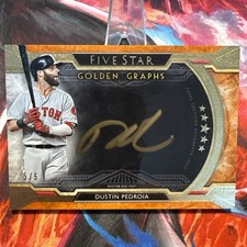 2018 Topps Five Star Golden Graphs Dustin Pedroia #FGG-DP Orange /5 (AU)