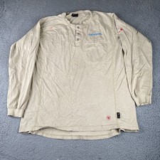 Ariat FR Shirt Mens XL Beige Henley Flame Resistant Long Sleeve Workwear