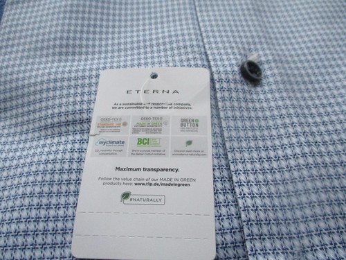 ETERNA Herren NEU Oberhemd XL - KW 44 comfort fit Herrenhemd Hemd weiß + Blau - Bild 7 von 9