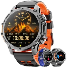 🔥 1.52" Smart Watch For Men Military Sport Watch With 3 Straps For Android iOS