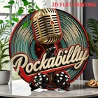 Vintage Rockabilly Music Tin Metal Signs Home Décor 20.32x20.32 cm Round Iron Wa