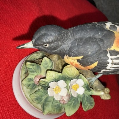 Vintage Porcelain Angeline Original Figurine Baltimore Oriole Bird On Branch