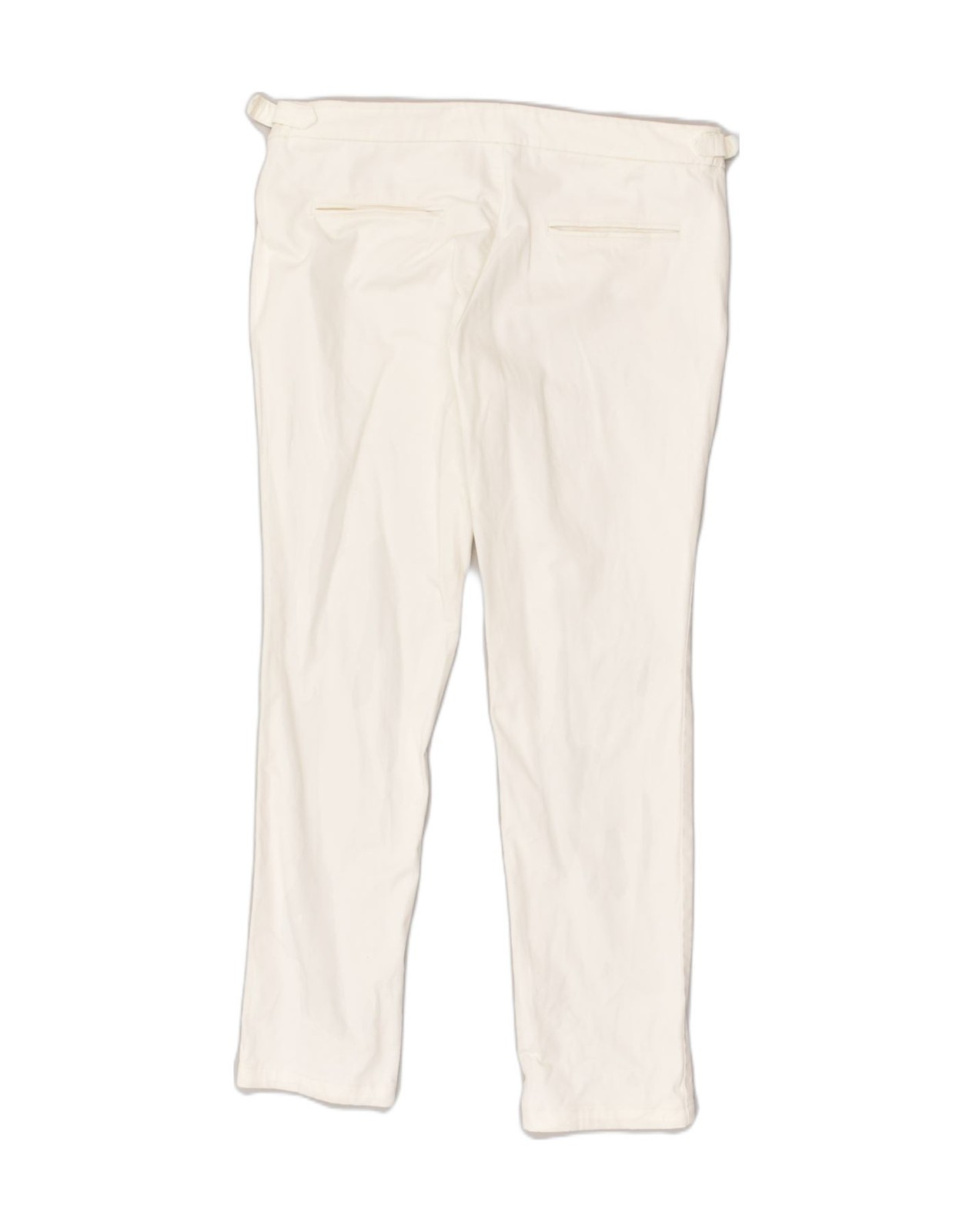 MASSIMO DUTTI Womens Casual Fit Slim Chino Trousers W33 L28 Off White AO19 thumbnail 2