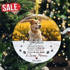 Personalized Pet Memorial Ornament With Picture, Pet Memorial Gift, Custom Pe...