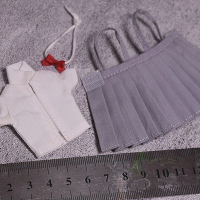 Female 1/12  Shirt Gray Strap Dress Model Fit 6'' Snail Shell Action Figure Body