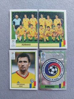 Panini Euro 2000 4 unpasted different stickers team Romania HAGI .