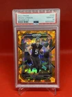 2022 Panini Prizm Rookies Drake London #308 Orange Ice Prizm (RC) PSA 10