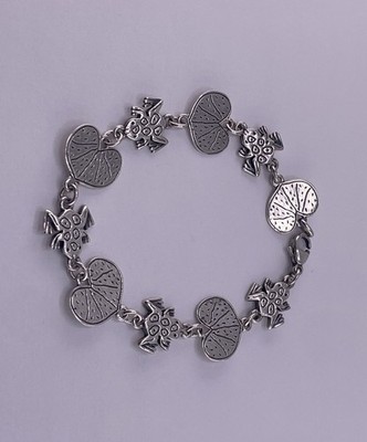 RARE James Avery Sterling Silver Frog & Lily Pad Bracelet