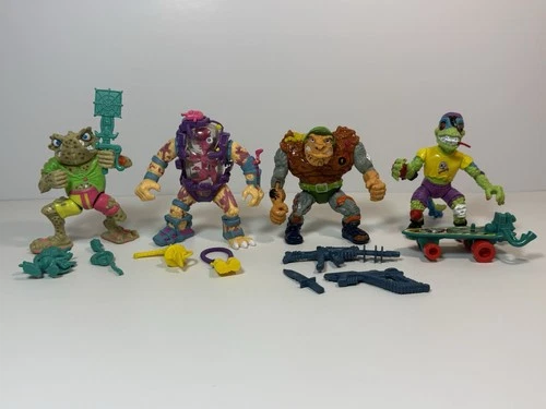 TMNT Vtg Figure Lot 1990 Mondo Gecko General Traag Mutagen Man Napoleon Bonafrog