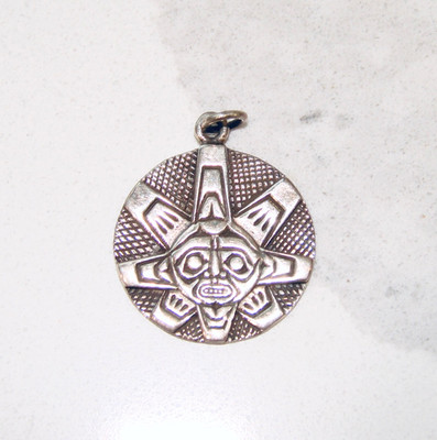 STERLING SILBER RICHARD SHORTY 925 RUNDE SCHEIBE SONNE KÜNSTLER ANHÄNGER TRIBAL