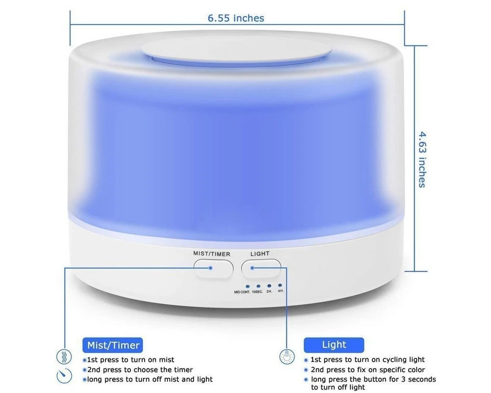 HUMIDIFICADOR DE AROMA CON ALTAVOZ BLUETOOTH Y CAMBIADOR DE COLOR DE 7 ESTADOS DE ÁNIMO PARA ECOQUEST Foto 3 de 4