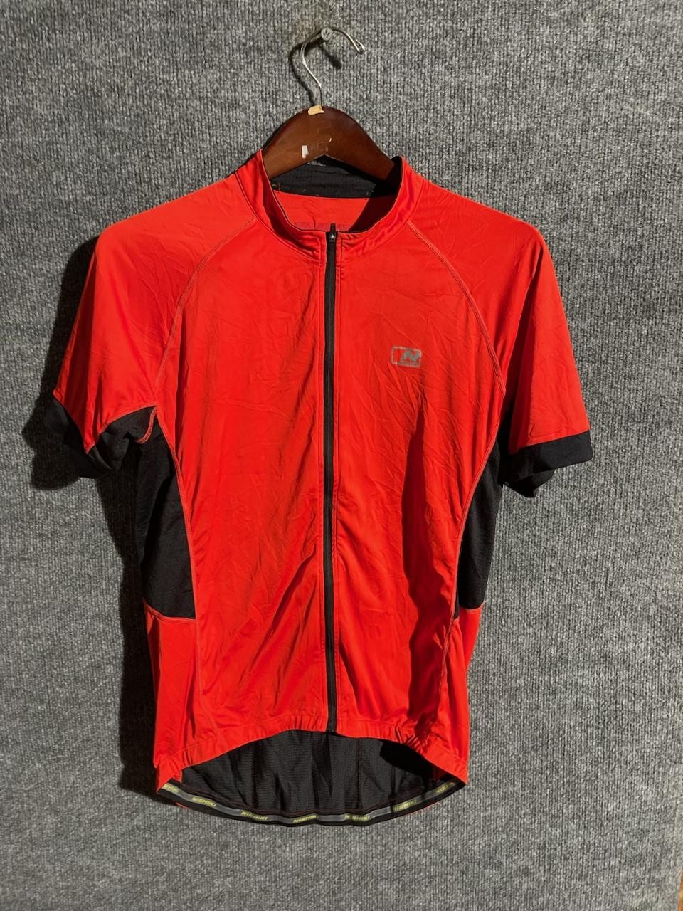 Louis Garneau Cycling Jersey Mens Medium Red Full Zip Short 