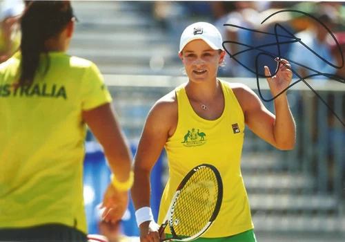 TENNIS: ASHLEIGH BARTY SIGNED 6x4 ACTION PHOTO+COA *AUSTRALIA* *WIMBLEDON*