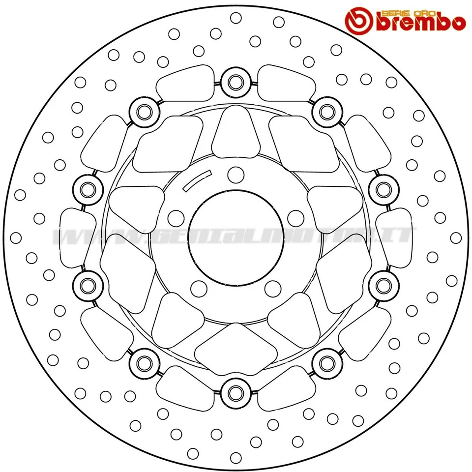 Disco de freno flotante Brembo serie Oro delantero Kawasaki Zr 7S 750 1999 > 2003 Foto 2 de 2