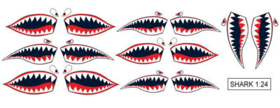 Hai Maul offen Zähne Shark Slotcar Racing Aufkleber Decals Sticker 1:24