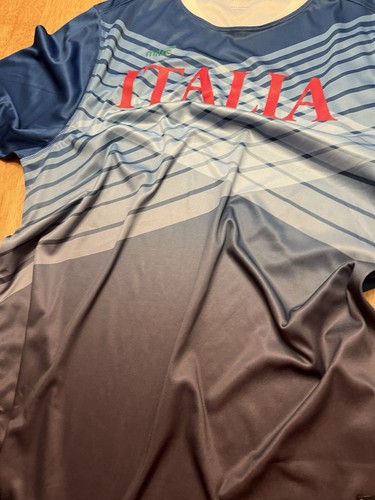 Mitre Italia Italy Soccer Shirt Men's Large T-Shirt Blue - Picture 12 of 13