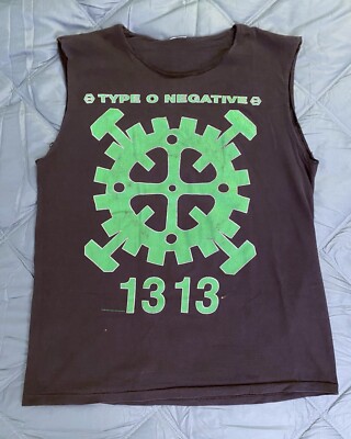 1994 Type O Negative Blood Sweat & Gears Vtg T Shirt L Single Stitch Blue Grape