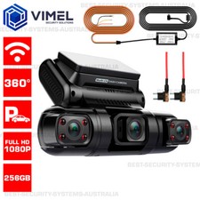 Dash Camera 256GB 3 Triple Security Parking WIFI 24/7 Hardwired Kit Night Vision