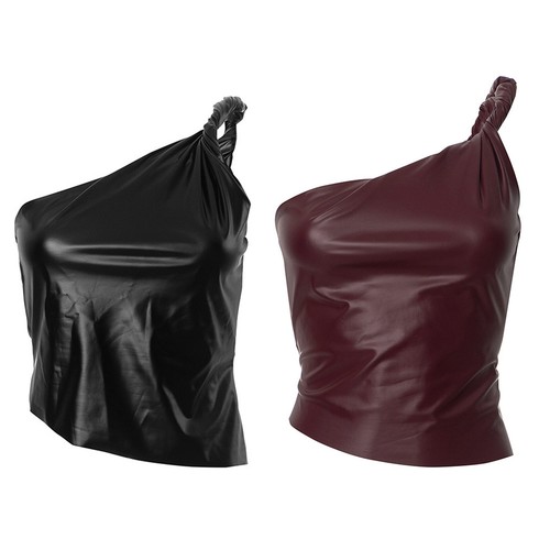 Women Tops Leather Daily Wear Hot Tank Slim-fitting Waistcoat Solid Color Vest - Picture 1 of 53