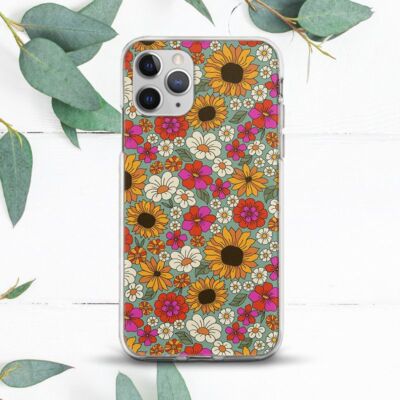 Retro Hippie Abstract Flowers Case For iPhone 7 8 X SE 11 12 13 14 15 Pro Max XR