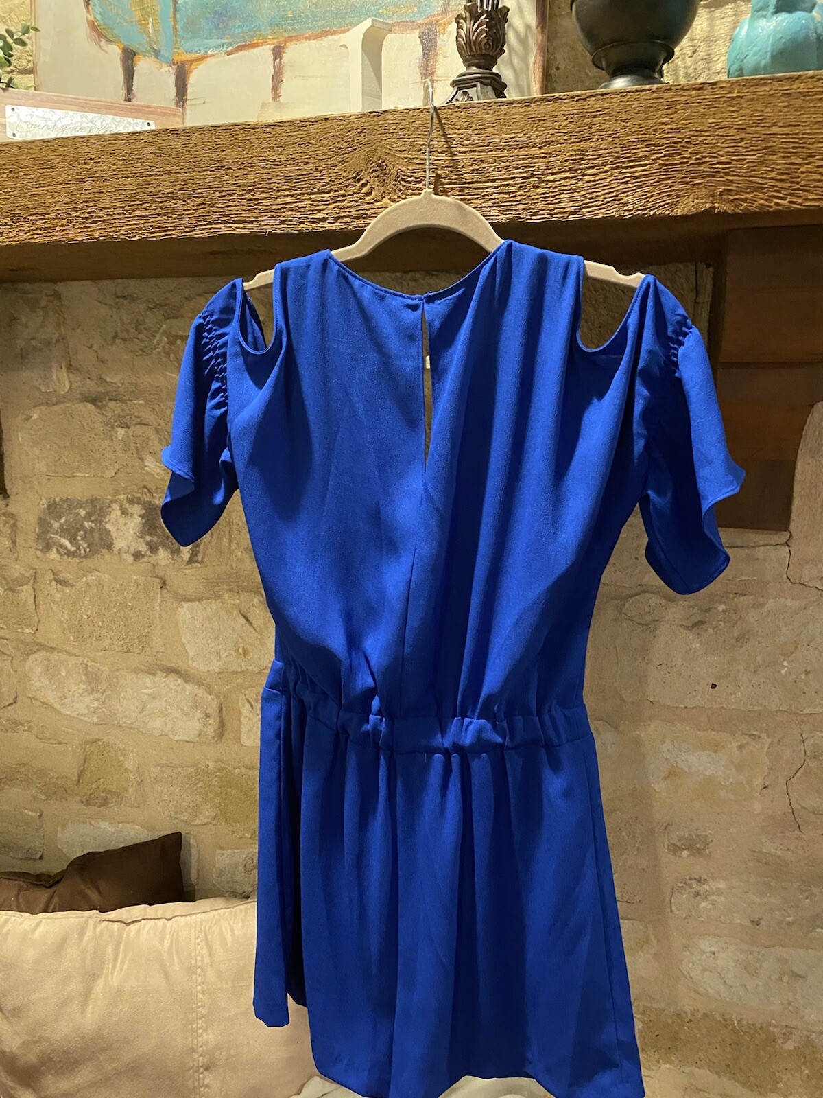 Zara Basic Romper Cold Shoulder Vibrant Blue Size… - image 2
