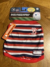 Pets First MLB Reversible Shirt for Dogs & Cats Stripe/Boston Red Sox X-Small XS