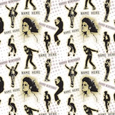 HOT OFF THE PRESS GIFTING LTD PERSONALISED HAPPY BIRTHDAY MICHAEL JACKSON NAME WRAPPING PRESENT WRAP PAPER