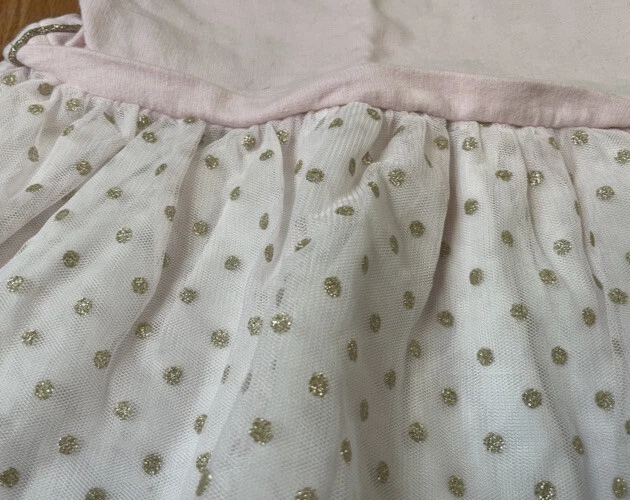 Carter’s 球衣毛衣礼服上衣,薄纱裙,尺寸 2T 金色圆点假日 — 第 3/4 张图片