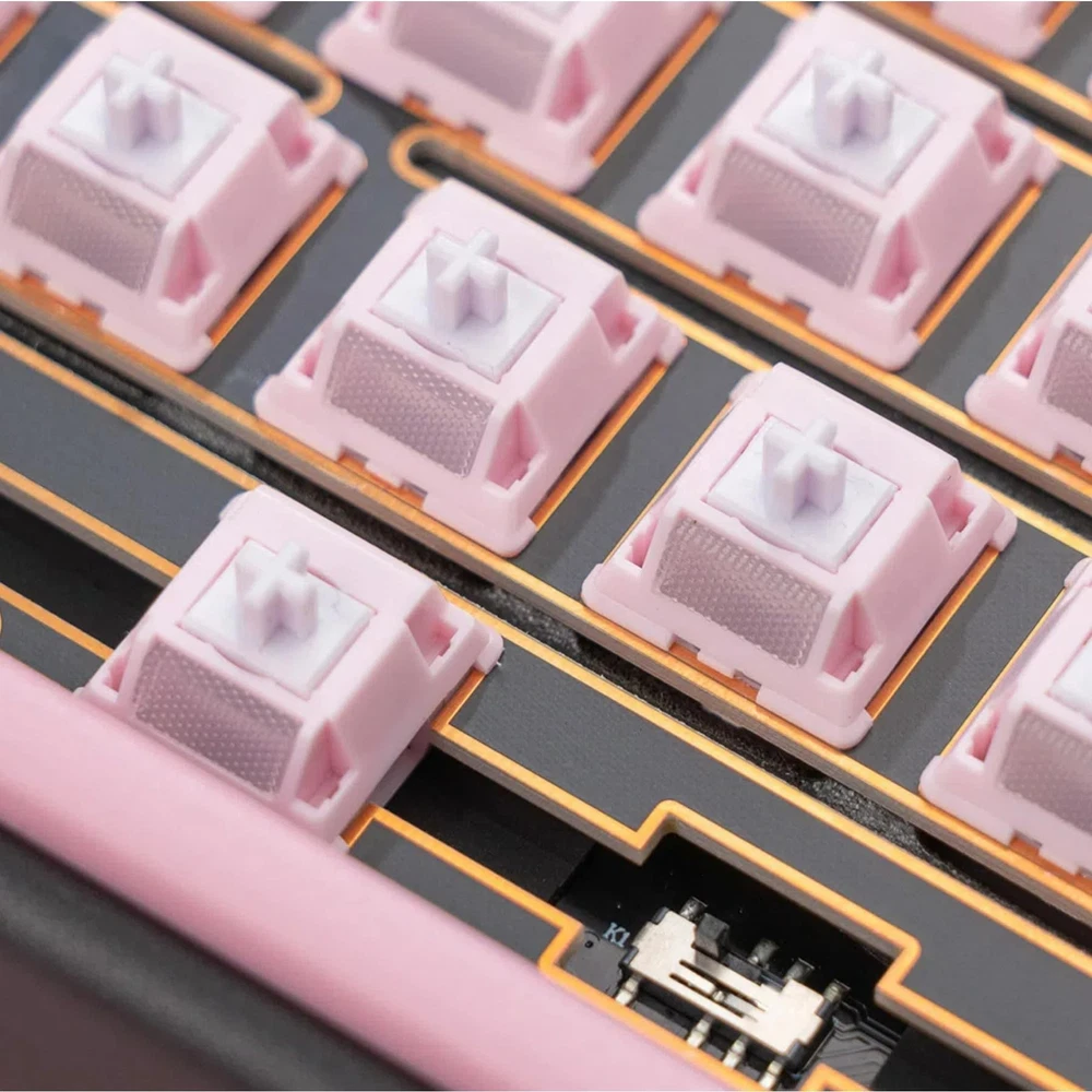 35Pcs Chilkey Lotus Pink Linear Mechanical Keyboard Switches, 5-Pin Design
