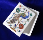 Marble Jewelry Box Semi Precious Stones inlay handmade home decor and gifts