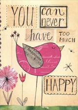 Never Too Happy Tree-Free Greetings Birthday Card