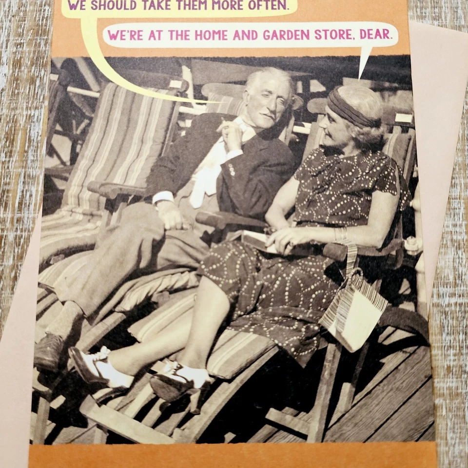 Recycled Paper Greetings Birthday Card Couple On Cruise Joke Humor Orange - Image 3 of 4