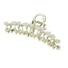 Hair Clip Faux Crystal Bow Tie Hair Clip Classic Hair Clip for Girl Gold Tone
