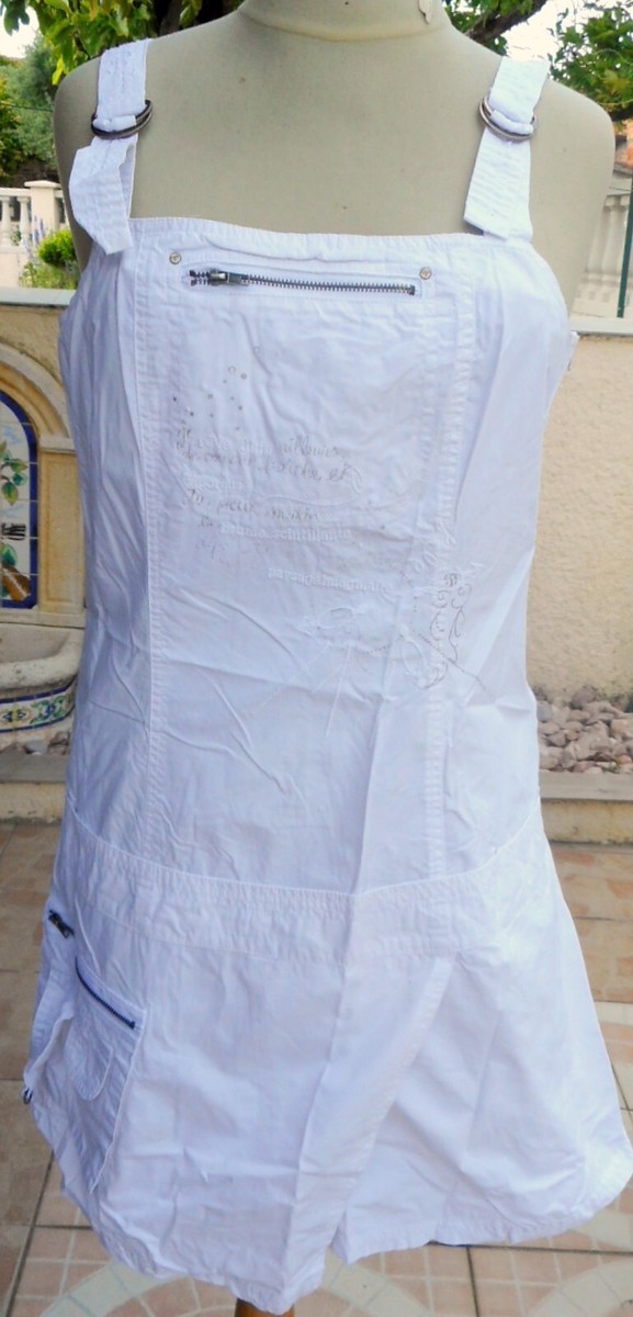 Robe Droite LMV En Lin écru Taille 40/42 - Bretelles, Lavée, Très Bon état