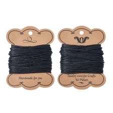 10m Cordini di Cera di Cotone Nero Corda Macramè Artigianale Fai da Te Filo Filo Multitaglia