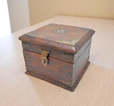 Cassa Di Stoccaggio Quadrata In Legno Vintage Originale Fatta A Mano