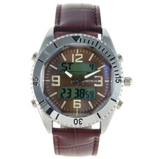 Mens Analog Digital Brown Leather Sport Watch By Timetech Mens Analog Digital Brown Leather Sport Watch By Timetech