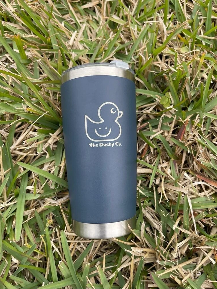 tumbler 20 oz Stainless Steel Laser Engraved with metal straw and brush cleaner.