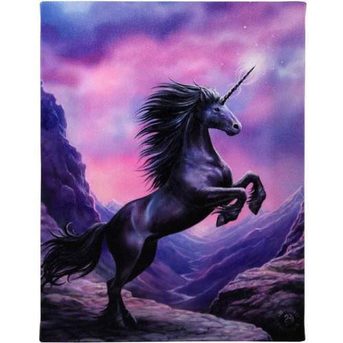 small black unicorn canvas picture by anne stokes