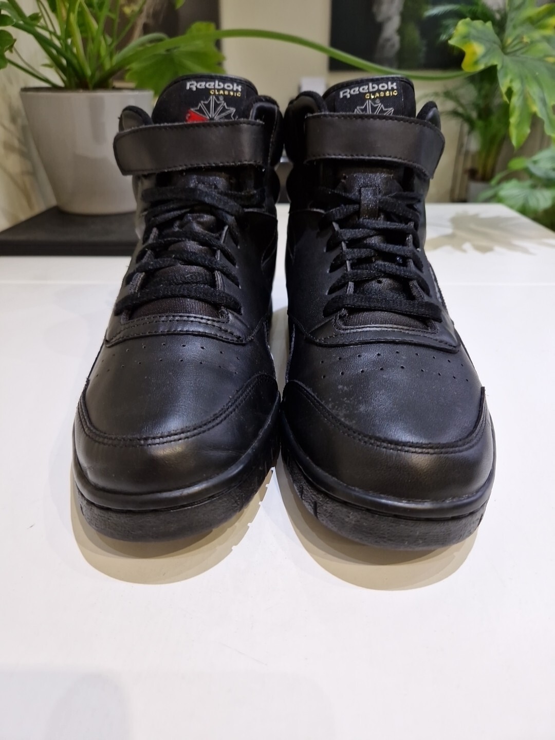 REEBOK EXOFIT HIGH CLASSIC LEATHER TRAINERS. MENS SIZE 10 UK. BLACK eBay