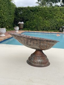 United Arab Republic UAR 1960's Copper Tinned Oblong Cup with Base 9” x 4.75”