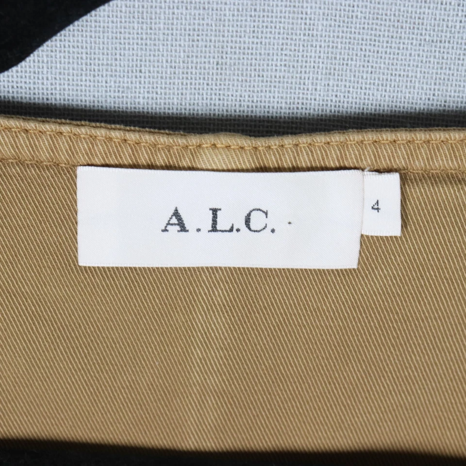 A.L.C. Mini Vestido Novak Utility Cremallera Desierto Mujer Talla 4 Bolsillos Delanteros Foto 3 de 4